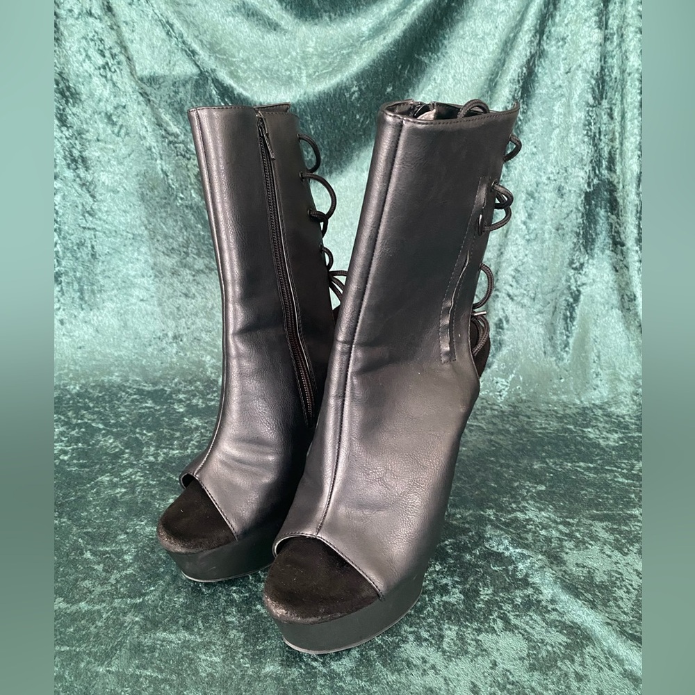 Pleaser peep toe booties size10